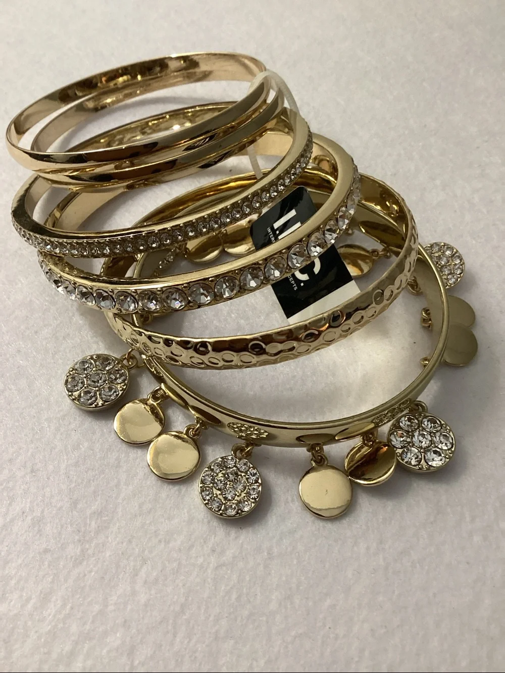 I.N.C International Concepts Gold-Tone 6-Pc. Set Crystal Bangle Bracelets